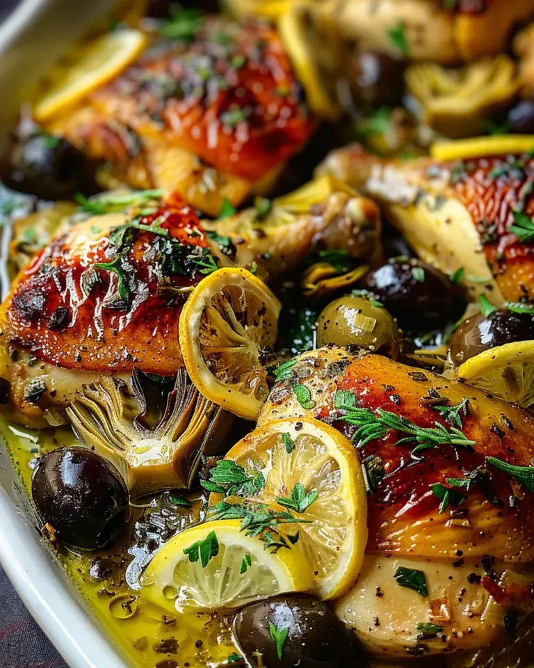 Mediterranean Lemon Chicken with Artichokes & Olives