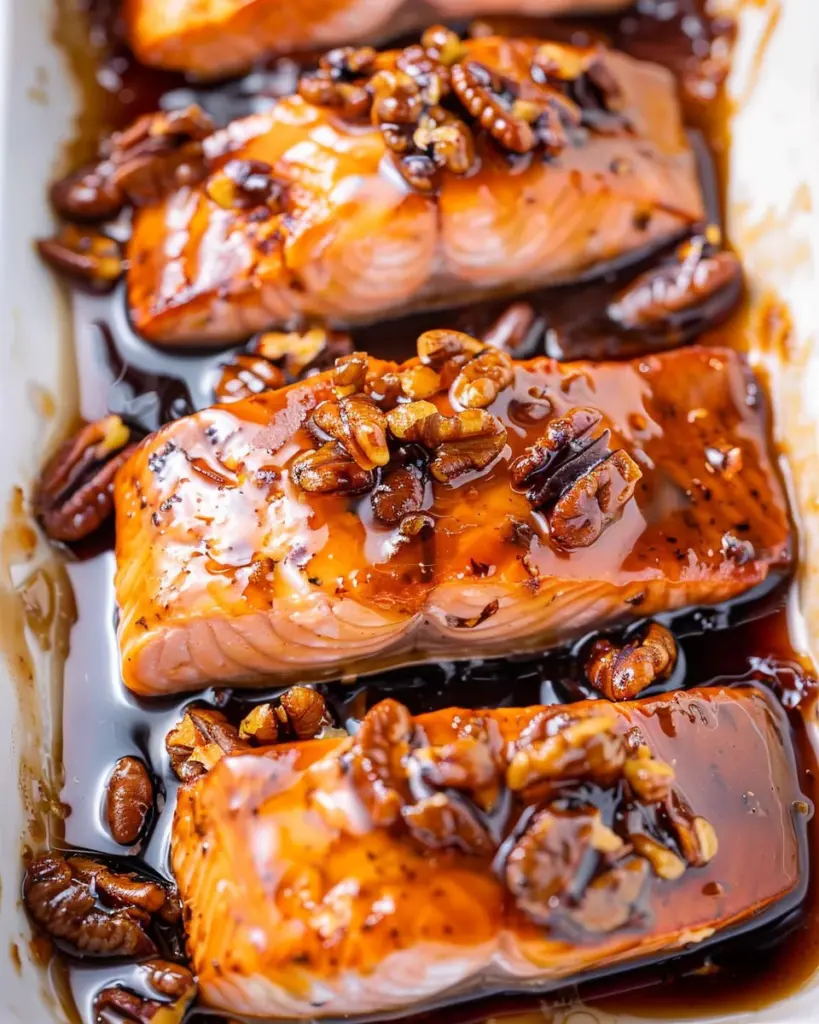 Maple Pecan Glazed Salmon