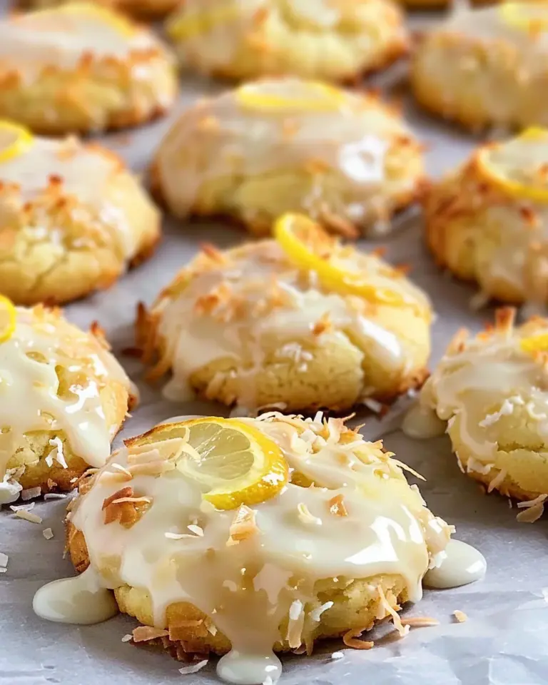 Dolly Parton Coconut Cookies with Lemon Glaze