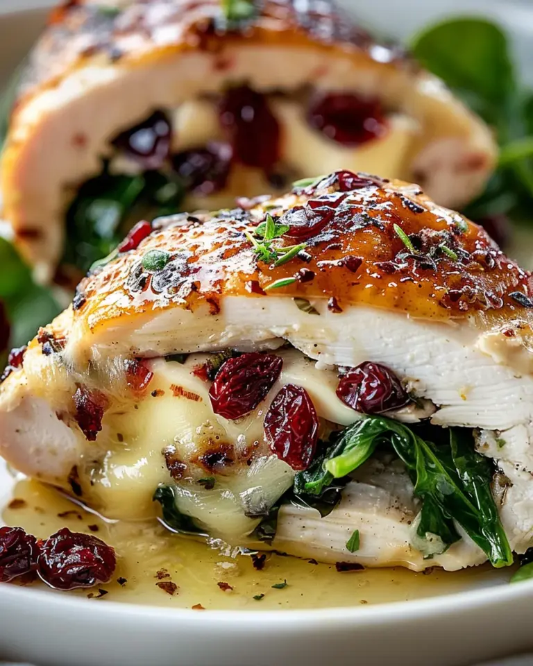Cranberry & Spinach Stuffed Chicken with Brie