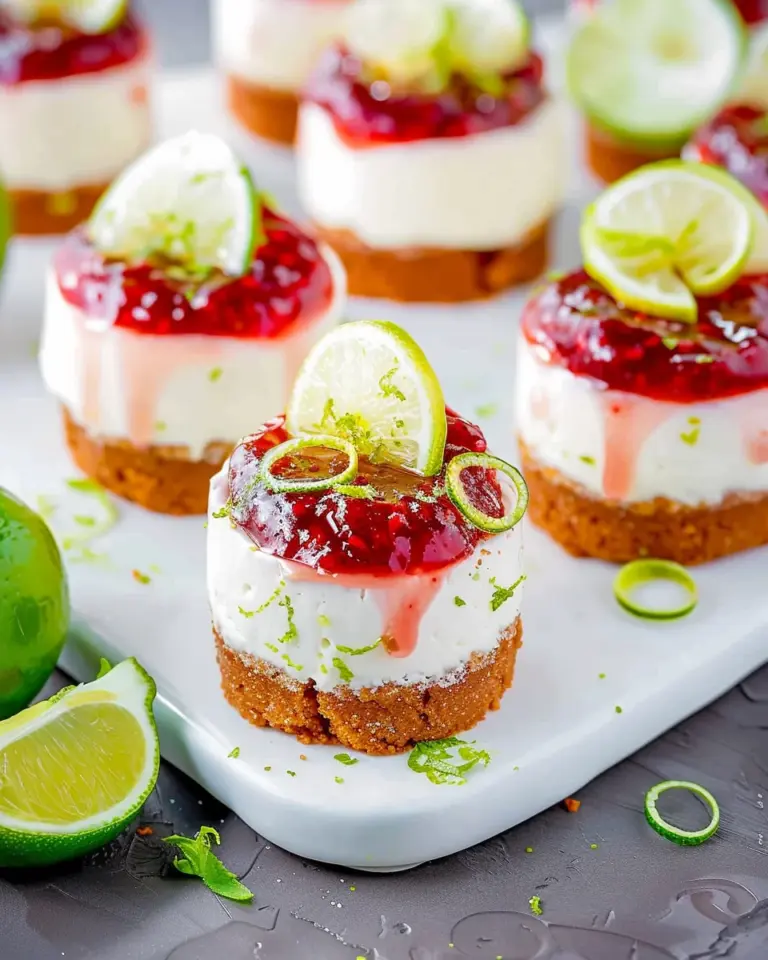 Mini Lime and Guava Cheesecakes (no-bake)