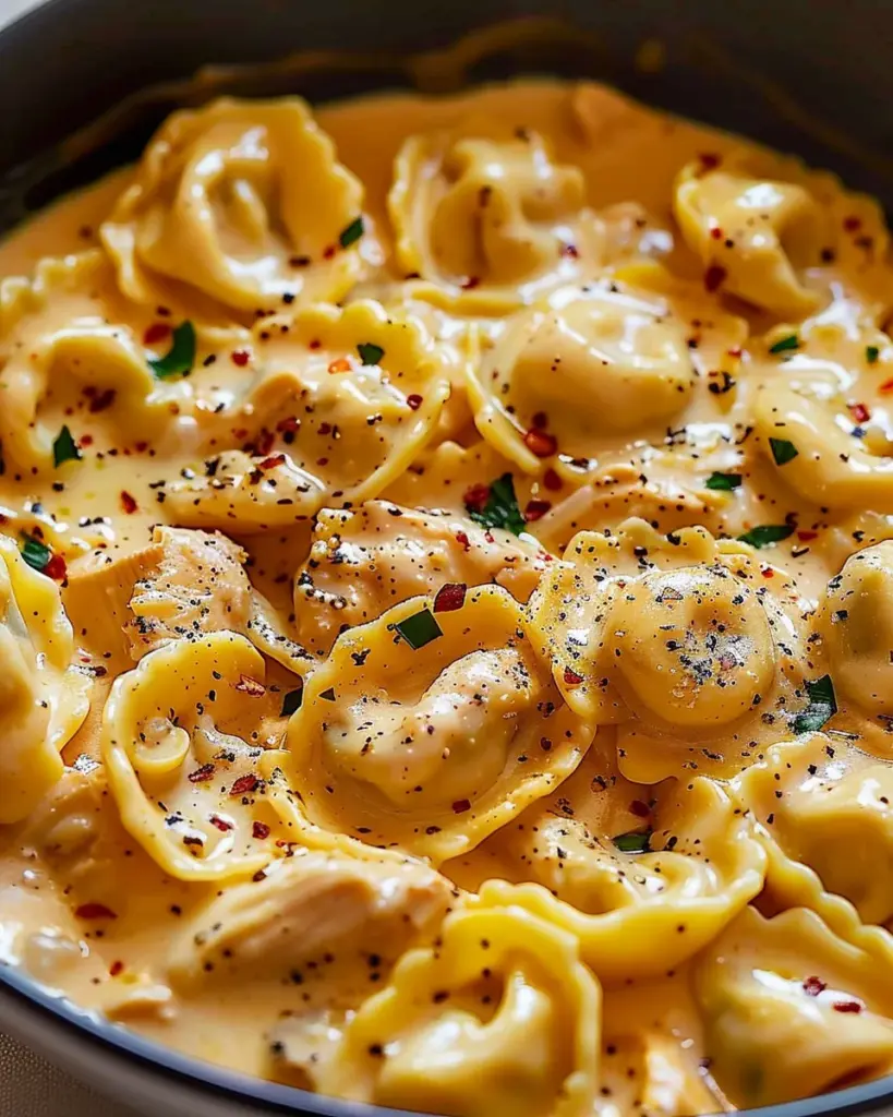 One-Pot Spicy Garlic Butter Chicken Tortellini