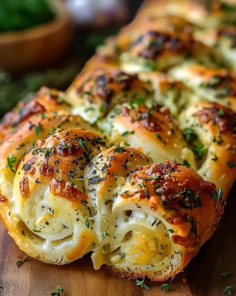 Swirled Garlic Herb And Cheese Bread