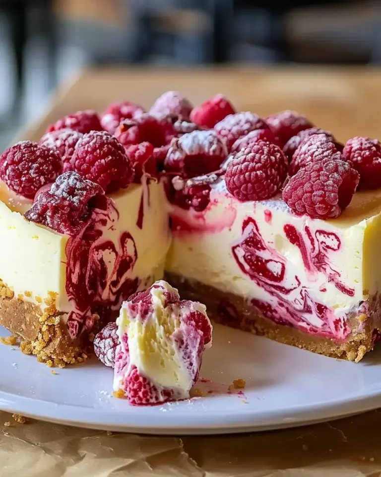 Indulgent White Chocolate Raspberry Cheesecake Bliss