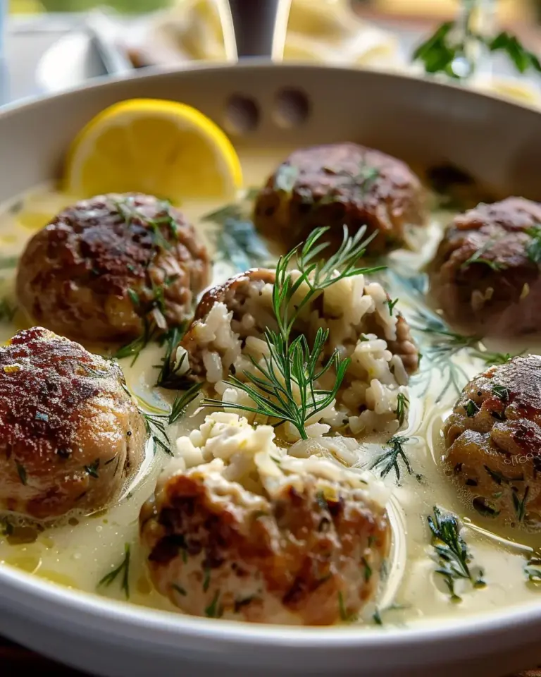 The Softest and Juiciest Greek Meatballs in Lemon Sauce