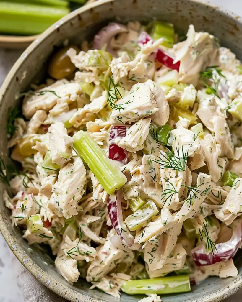 Easy High Protein Feta Chicken Salad