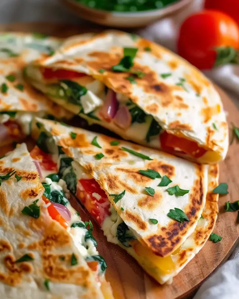 Cheesy Mediterranean Quesadilla