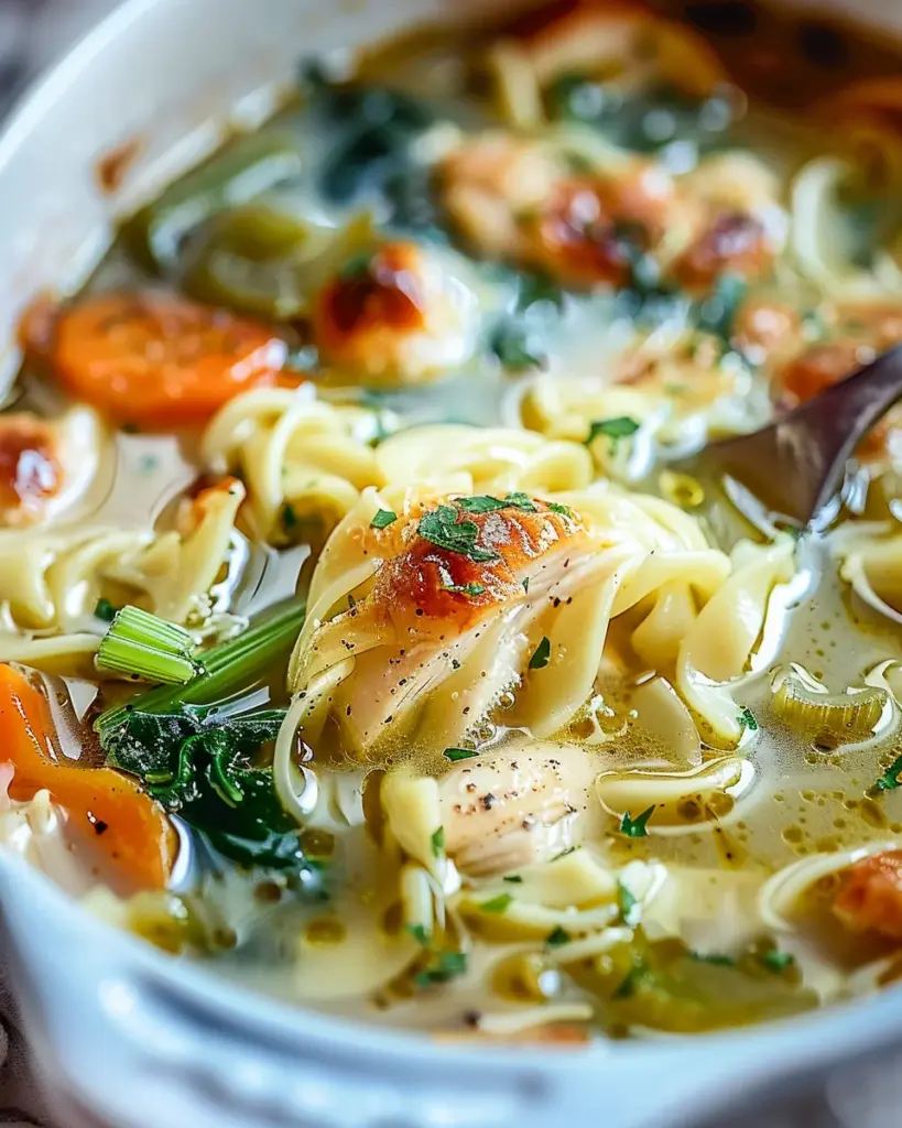 Healing Ginger Garlic Chicken Noodle Soup