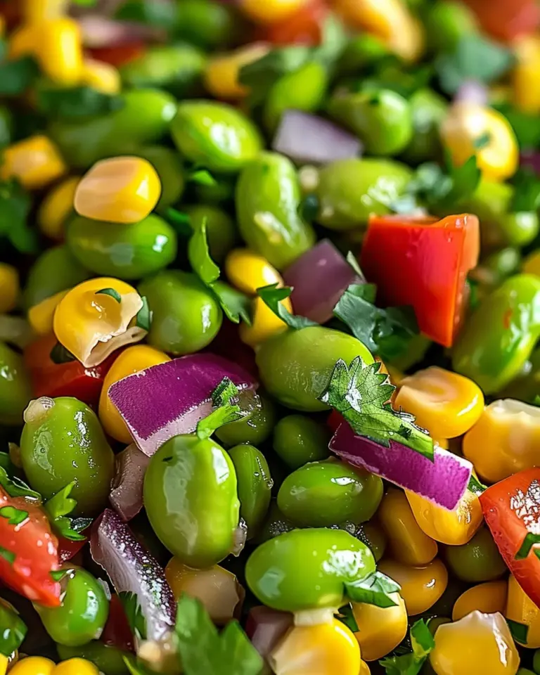 Edamame Salad with Cilantro Lime Dressing