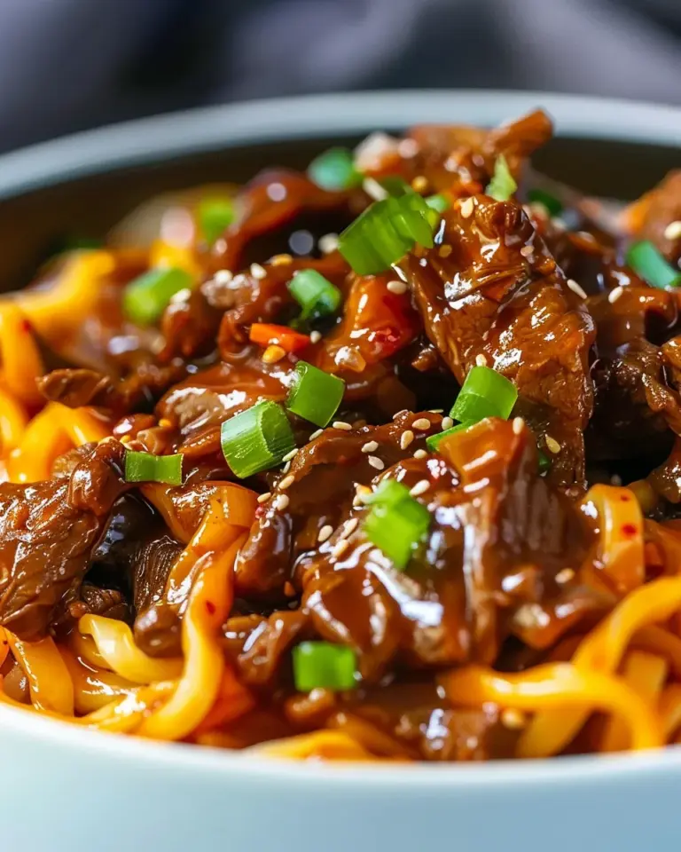 Slow Cooker Korean Beef Noodles Recipe