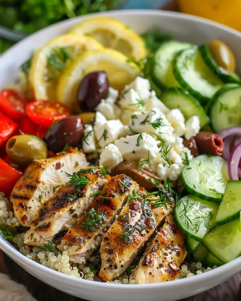 Zesty and Fresh: Mediterranean Lemon-Dill Chicken Bowls for Effortless Meal Prep