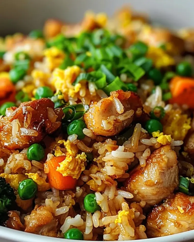 High Protein Crispy Garlic Chicken Fried Rice
