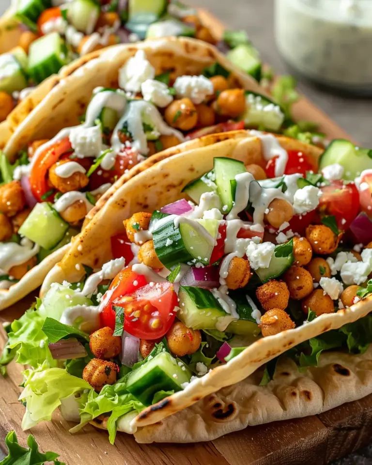 Mediterranean Chickpea Pita Tacos