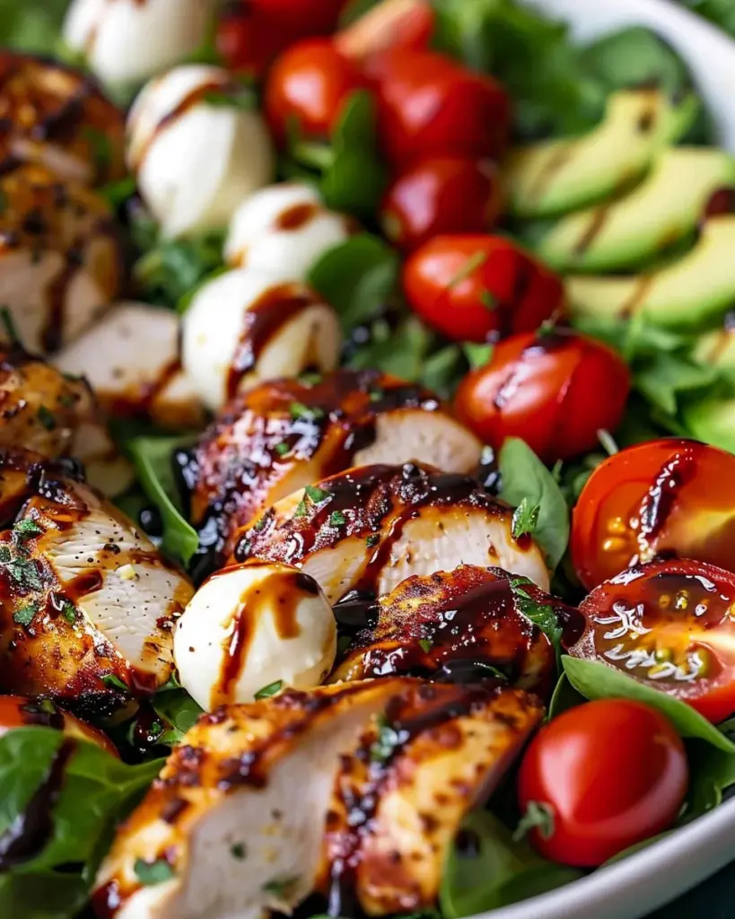 Baked Marinated Chicken Salad with Mozzarella and Balsamic Vinaigrette