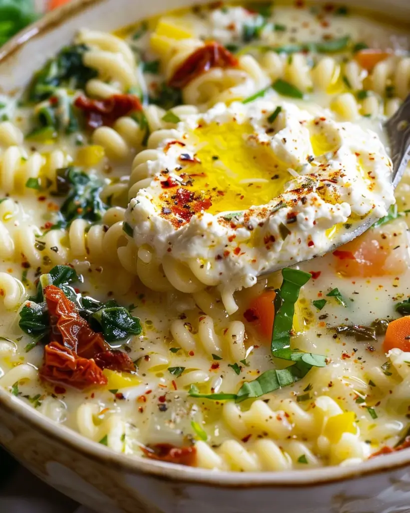 Creamy White Lasagna Soup with Veggies