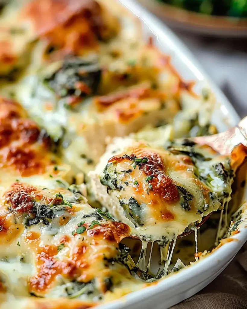 The Perfect Spinach and Artichoke Chicken Bake