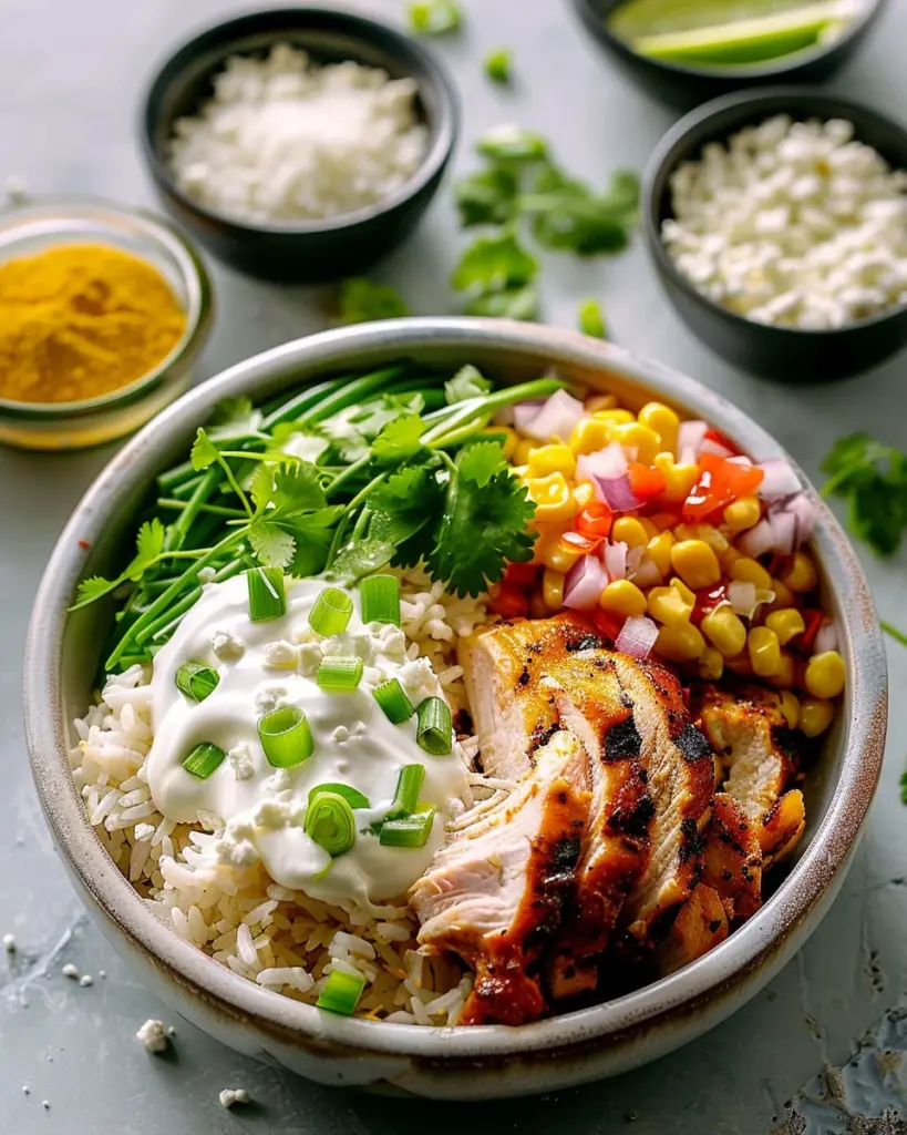 High Protein Street Corn Chicken Bowls Recipe