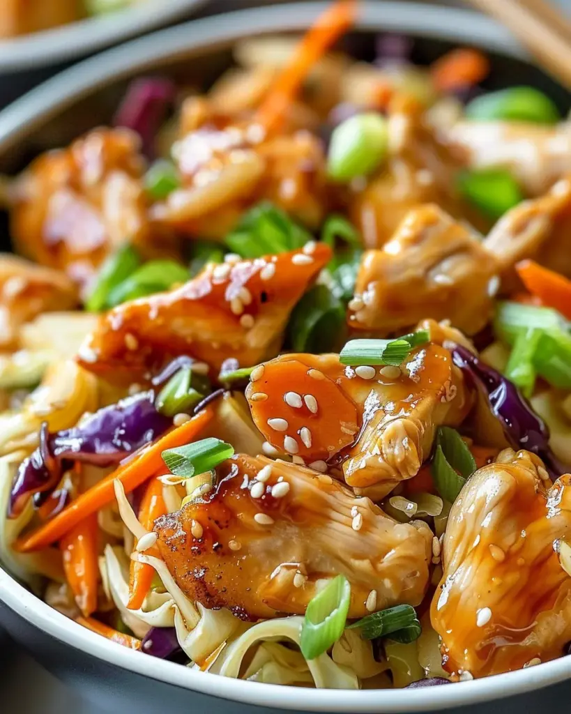 Delicious Egg Roll Bowls with Chicken and Cabbage in 10 Minutes