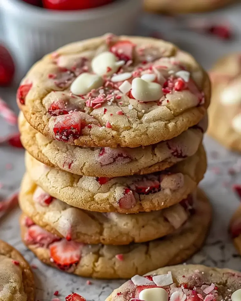 Irresistible Valentine’s Strawberry White Chocolate Cookies