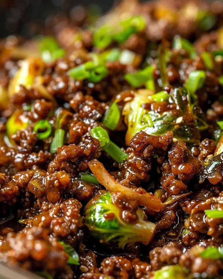 Ground Beef and Brussels Sprouts