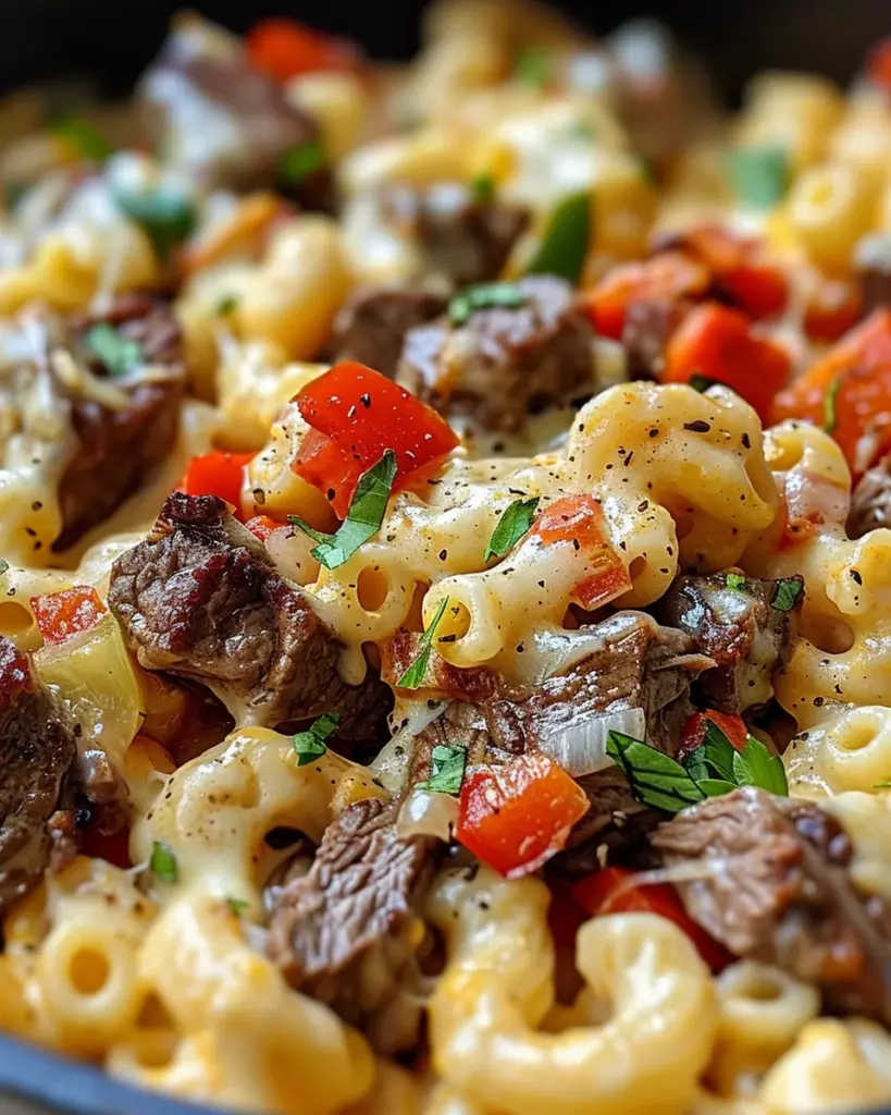 Steak & Pepper Jack Queso Mac