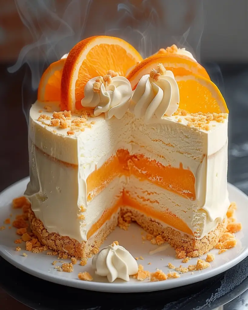 Orange Creamsicle Ice Cream Cake Recipe