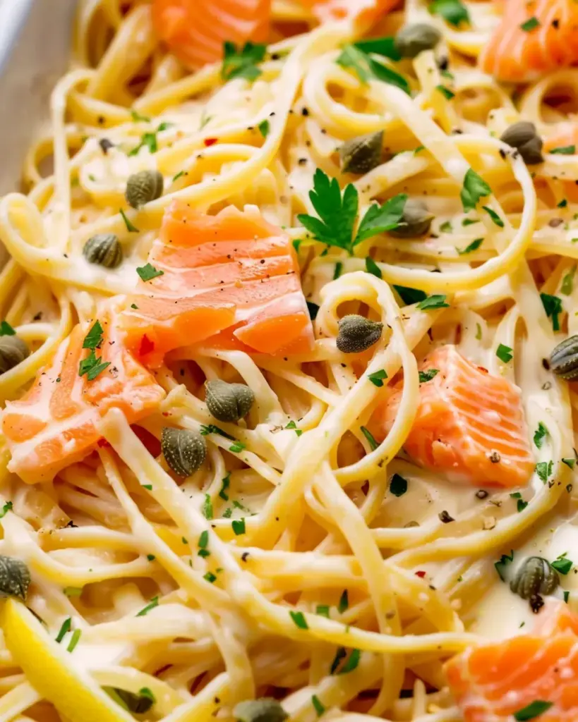 Healthier Smoked Salmon Linguine