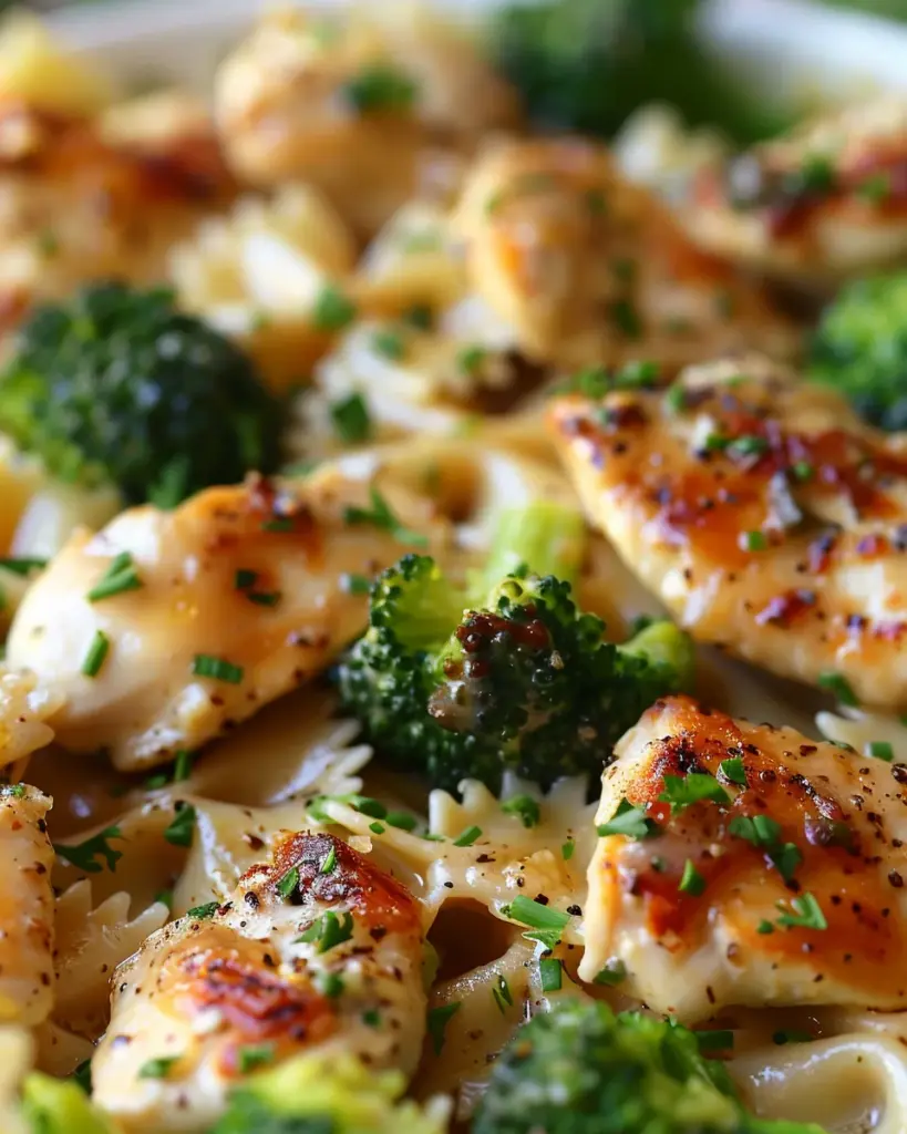 Cowboy Butter Lemon Bowtie Chicken with Broccoli