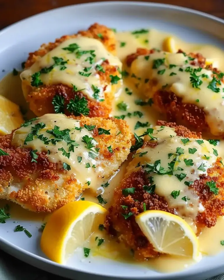 Lemon Pecorino Crusted Chicken with Creamy Lemon Sauce