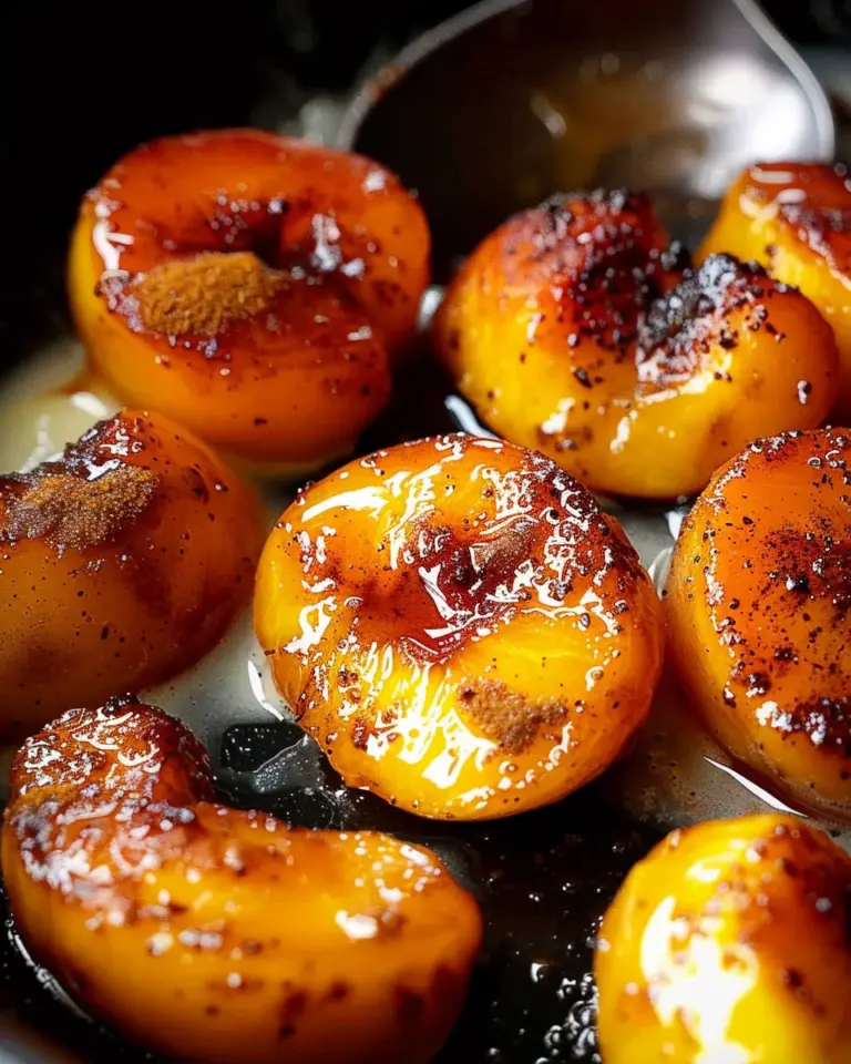 Pan fried peaches