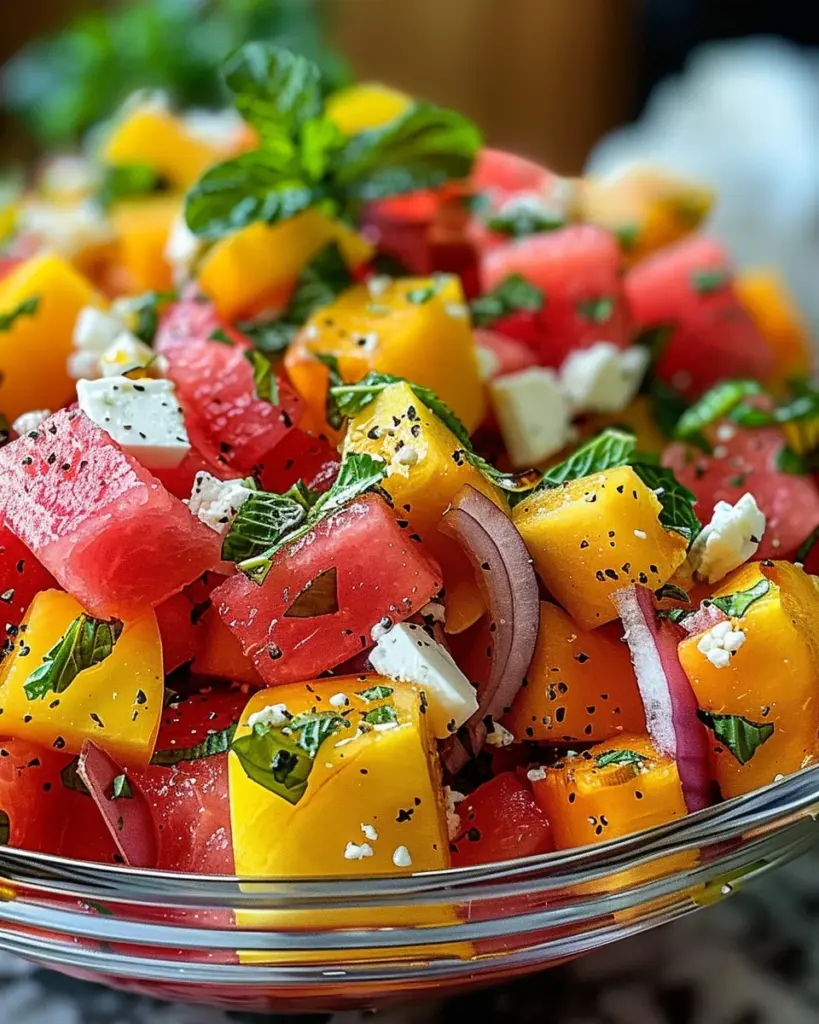 Peach Watermelon Salad Recipe
