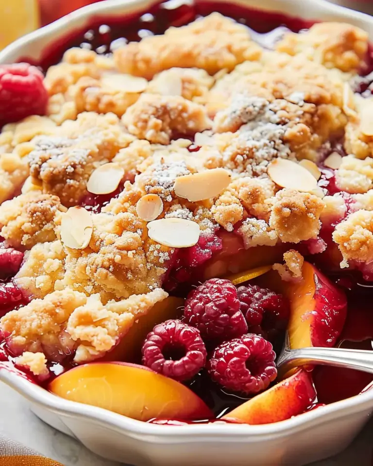 Easy Peach and Raspberry Cobbler