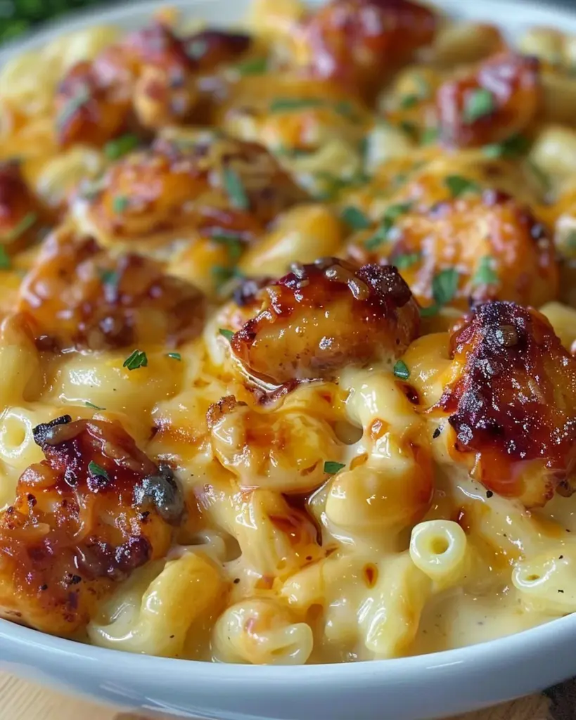 Honey Garlic Butter Chicken Mac and Cheese