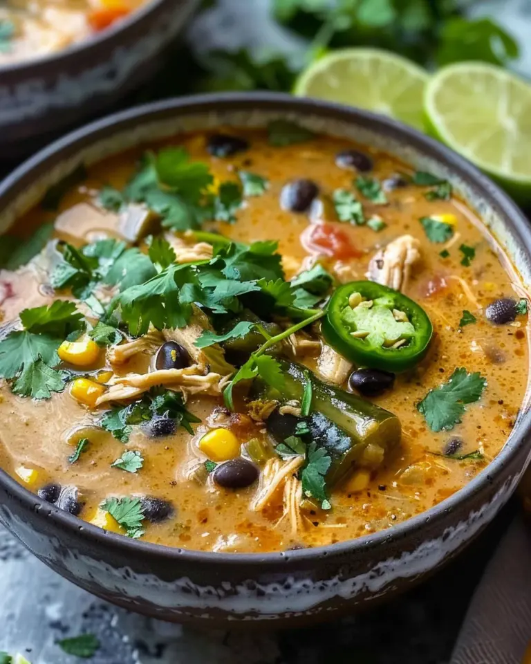 Chicken Poblano and Black Bean Soup
