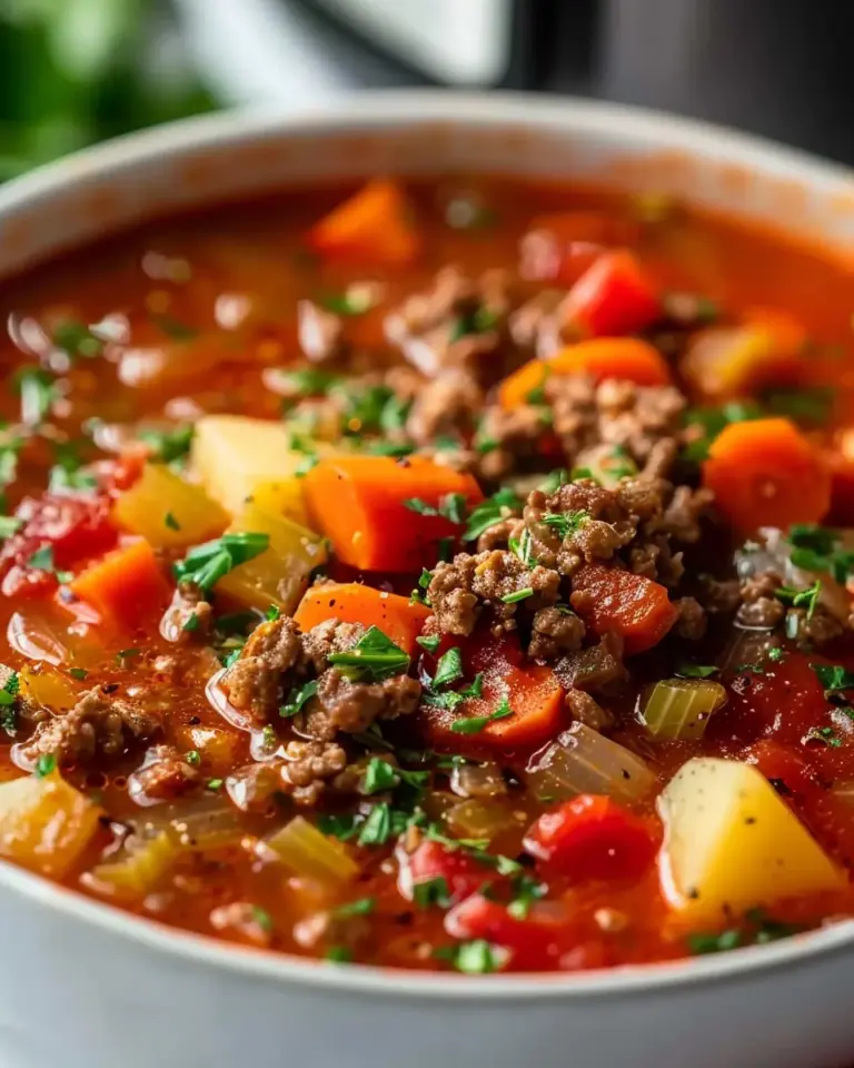 Mouthwatering Instant Pot Ground Beef Soup