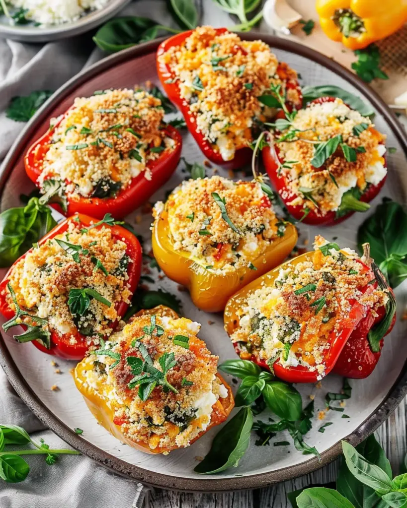 Herby Ricotta Stuffed Peppers