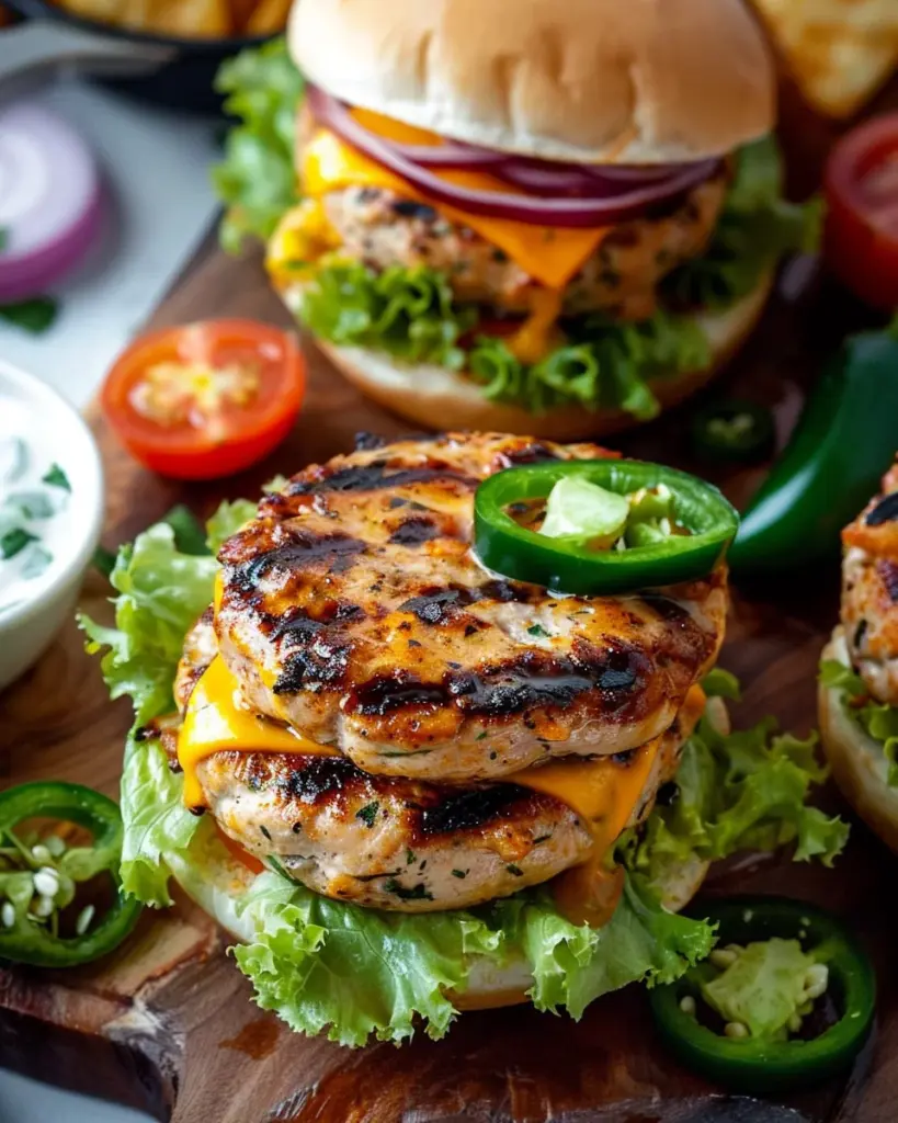 Jalapeño Cheddar Turkey Burgers