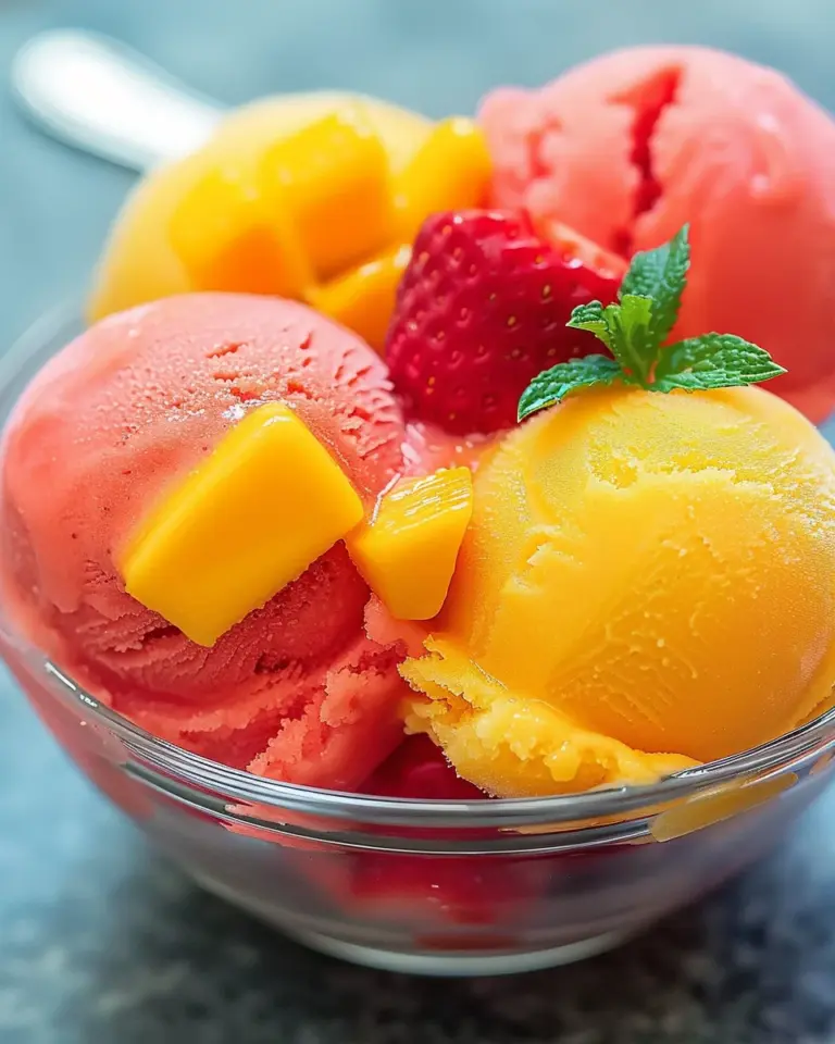 Mango Strawberry Sorbet