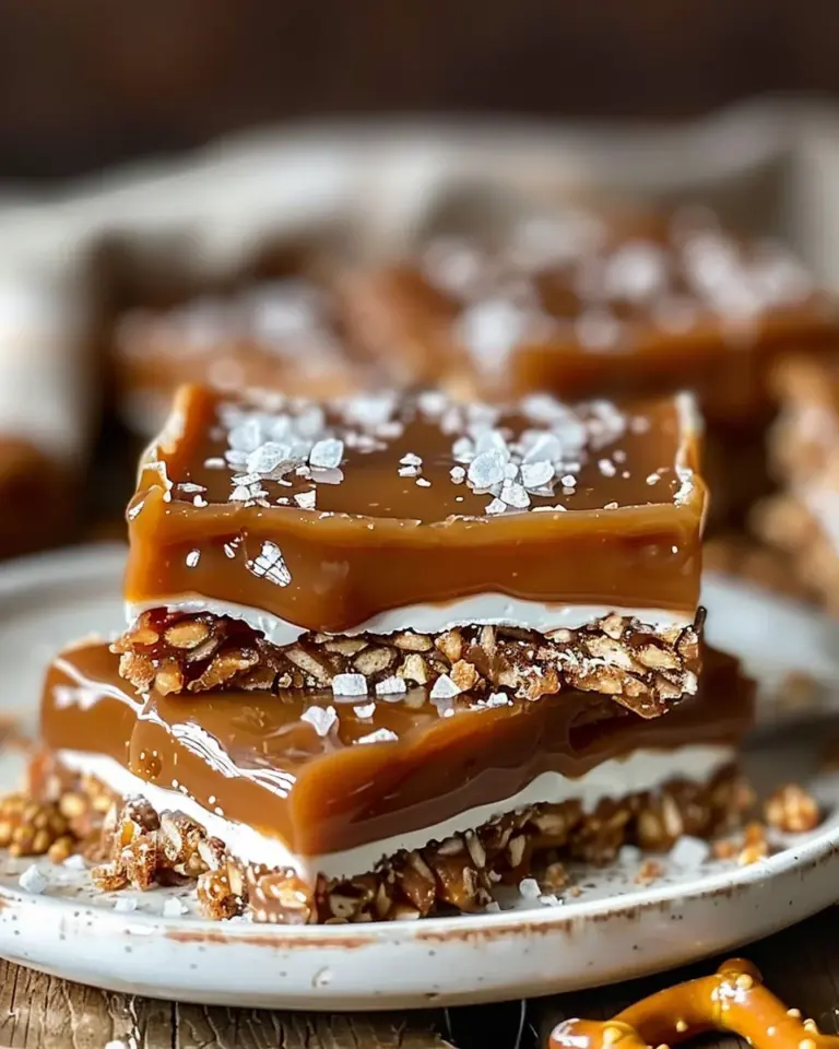 Delicious No-Bake Salted Caramel Pretzel Bars in Minutes