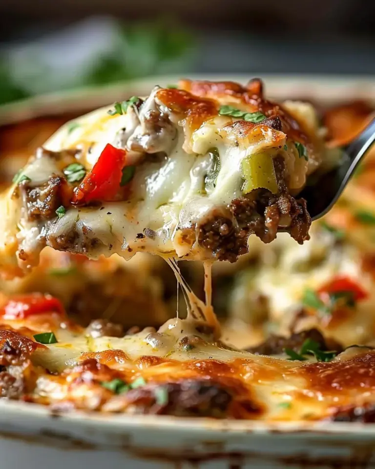 Low Carb Philly Cheesesteak Casserole