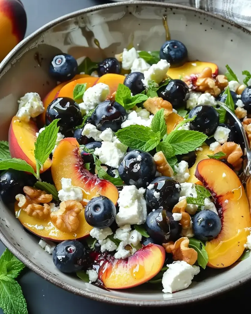 Blueberry Peach Feta Salad