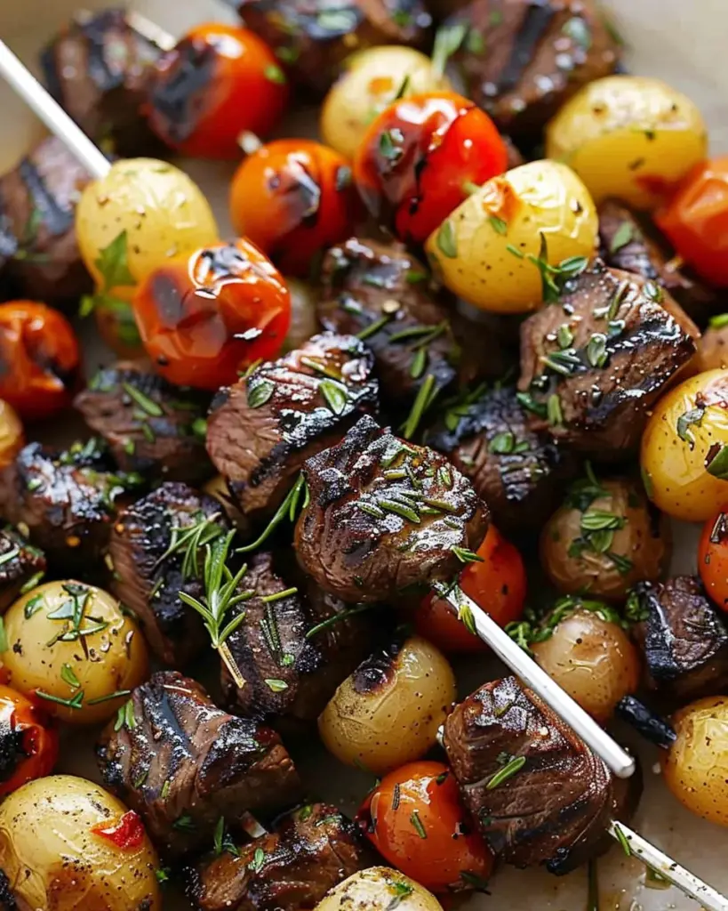 Rosemary Garlic Steak Kebabs