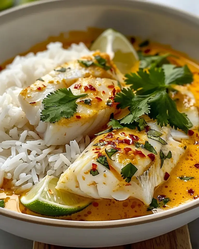 Coconut Lime Fish Curry with Jasmine Rice