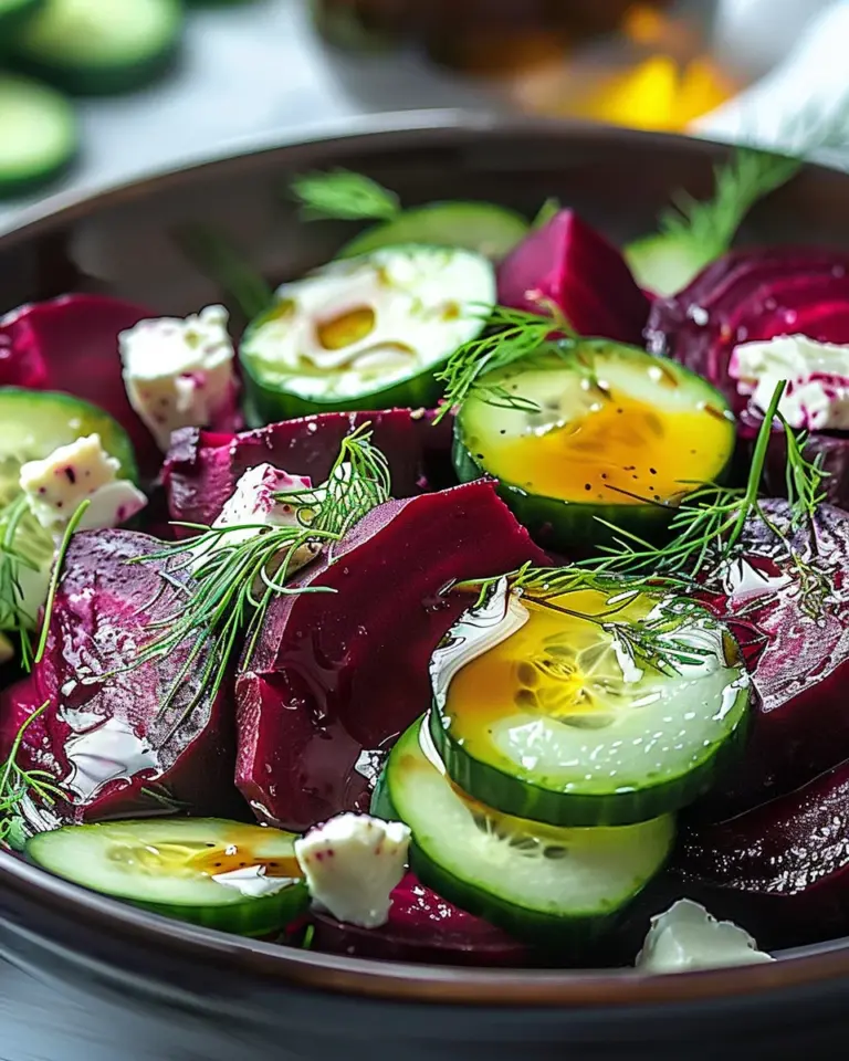 Beet Salad with Feta, Cucumbers, and Dill