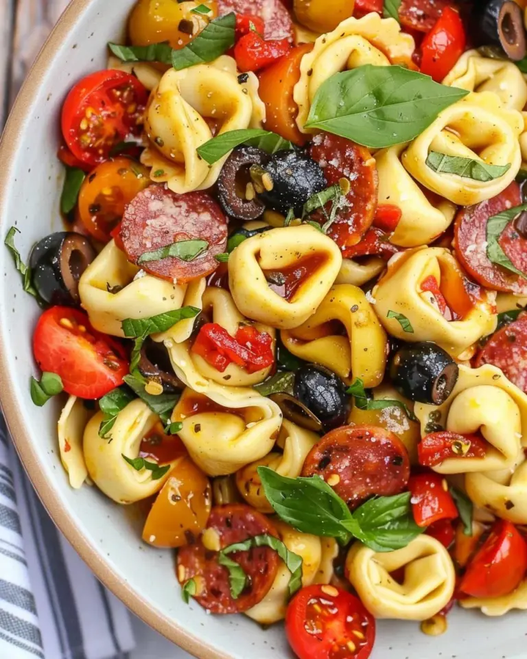 Roasted Red Pepper and Parmesan Tortellini Salad