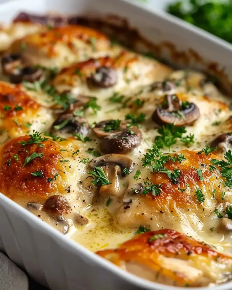 Keto Garlic Mushroom Chicken Casserole