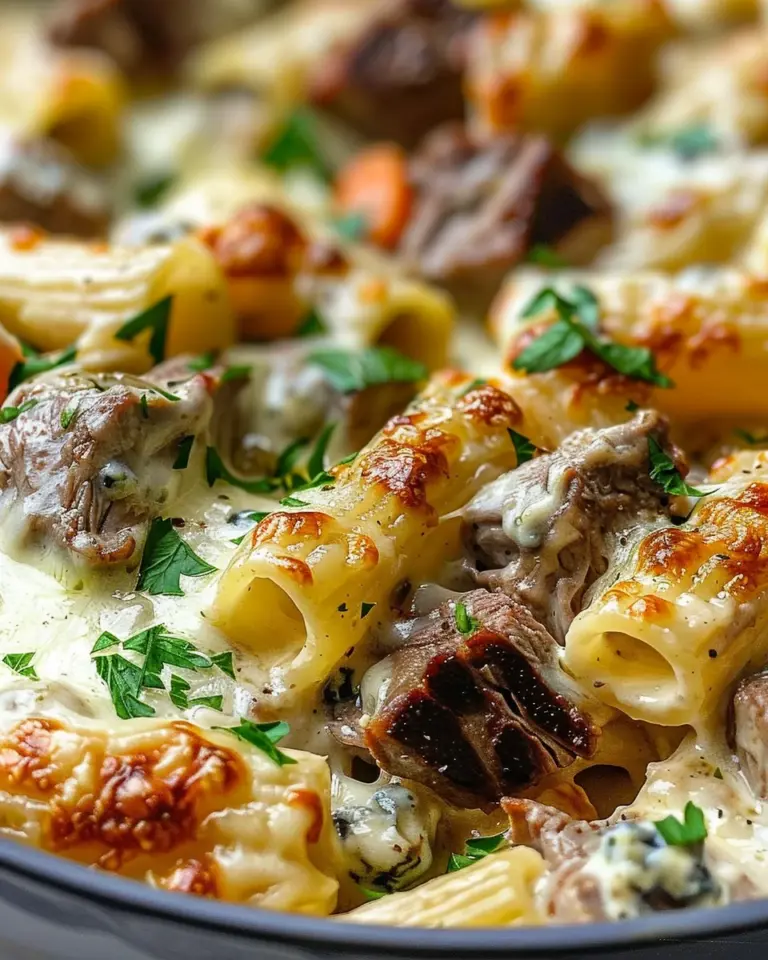Steak & Blue Cheese Rigatoni Bake