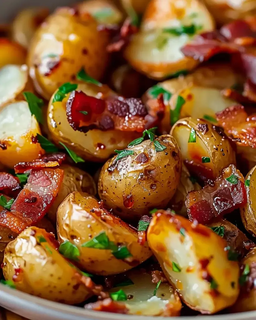 Crispy Bacon Honey Roasted Potatoes