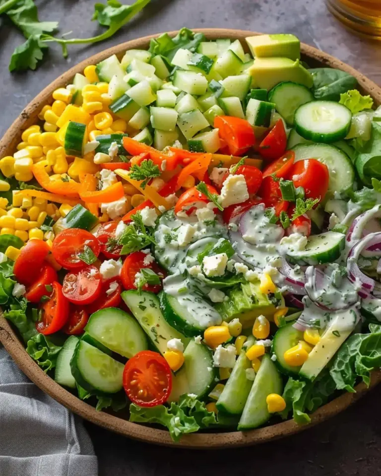 Zesty Divorce Salad with Crunchy Vegetables and Creamy Dressing