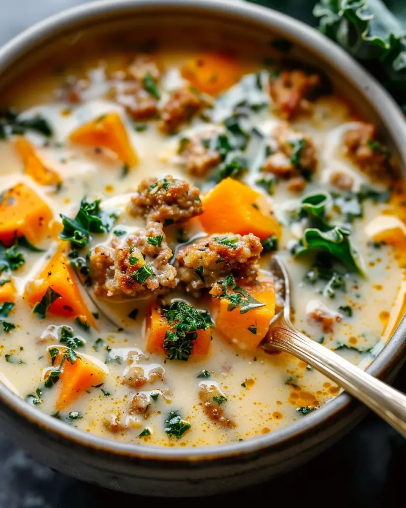 Creamy Sweet Potato and Sausage Soup